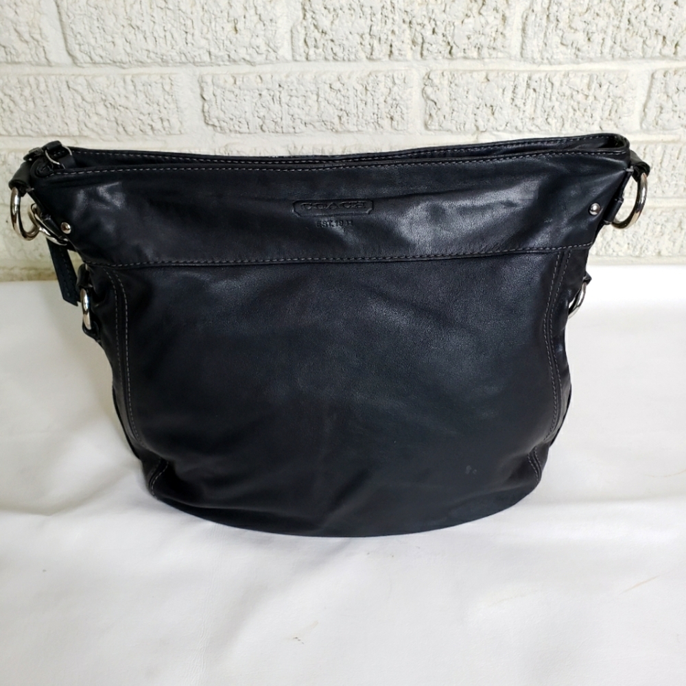 Coach Zoe Large Leather Hobo Shoulder Handbag